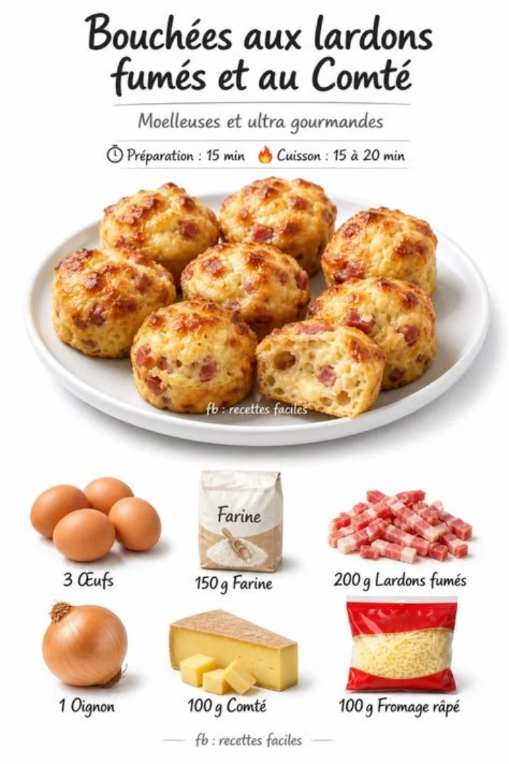 Bites with Smoked Bacon and Comté Cheese