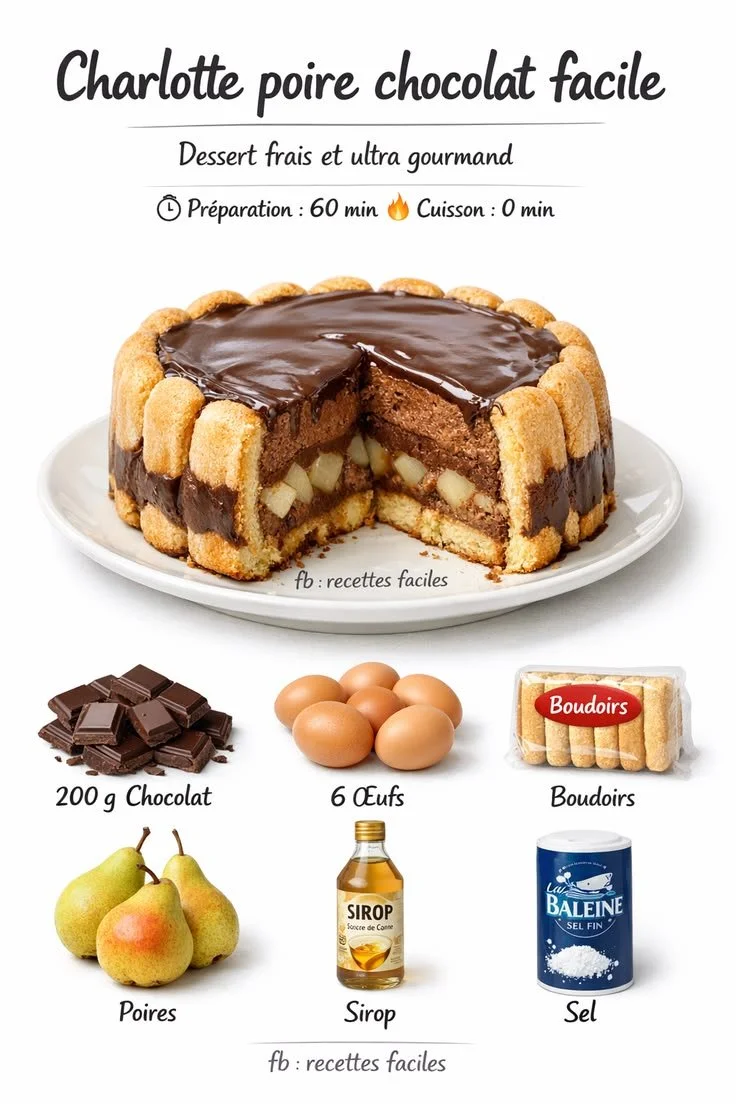 Charlotte facile poire chocolat