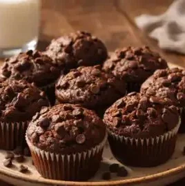 Delicious homemade chocolate muffins baked to perfection