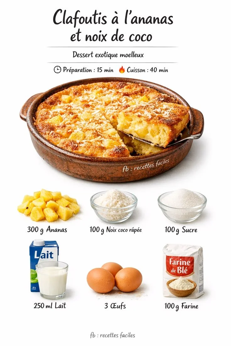 Clafoutis à l’Ananas et Noix de Coco