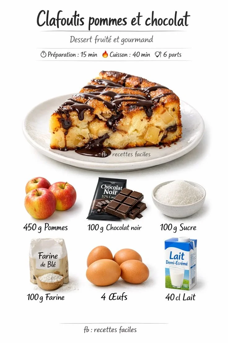 Clafoutis apples and chocolate