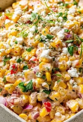 Bowl of Classic Mexican Street Corn Salad with cilantro and lime.