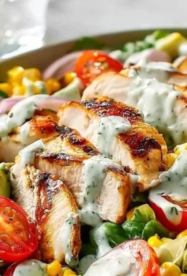Cobb Salad with Ranch Dressing featuring fresh ingredients and vibrant colors