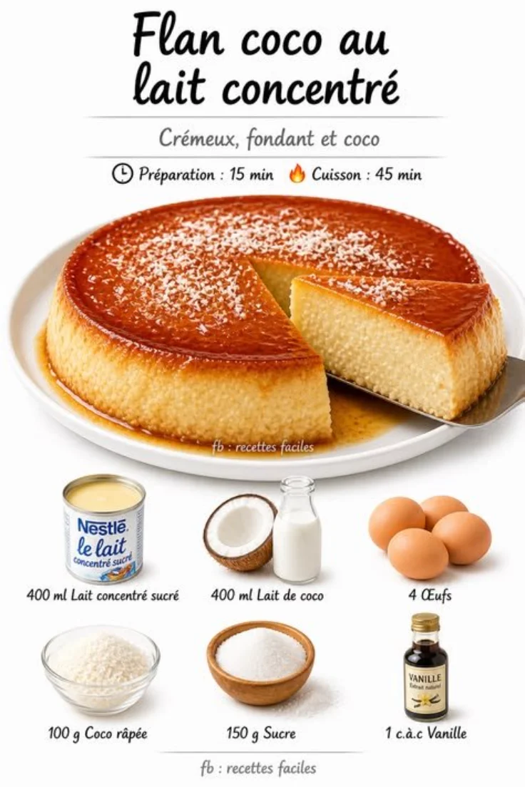 Coconut Flan with Condensed Milk