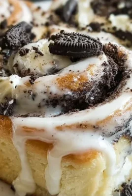 Delicious Cookies and Cream Cinnamon Rolls topped with icing