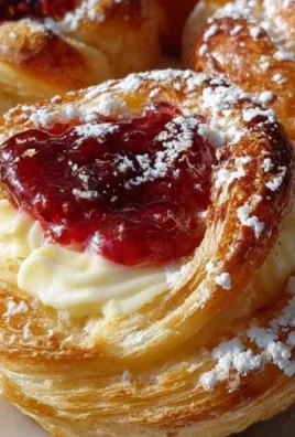 Creamy Cheese Cruffins served with raspberry jam on a plate