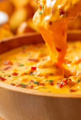Delicious creamy queso dip served with tortilla chips