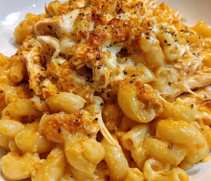 Crockpot Buffalo Chicken Mac & Cheese