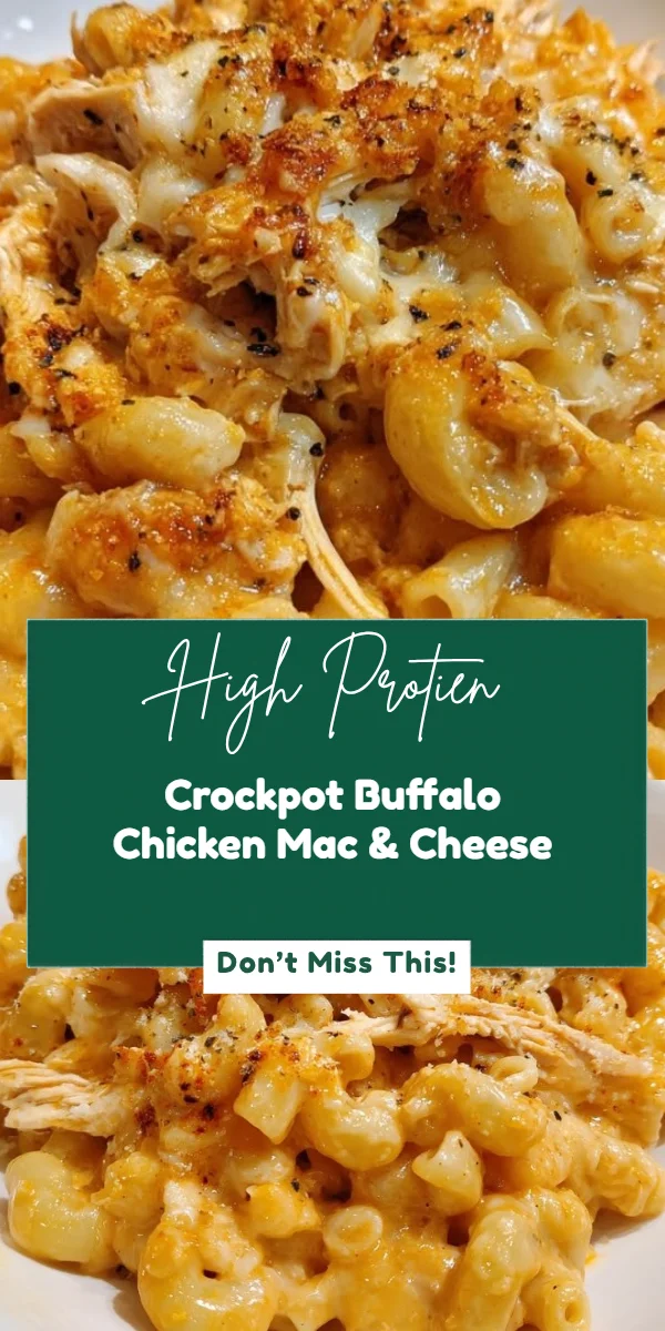 Crockpot Buffalo Chicken Mac & Cheese