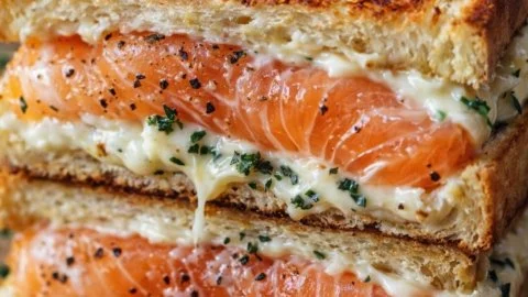 Croque au saumon fumé et Boursin