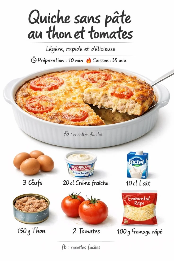 Crustless Tuna and Tomato Quiche