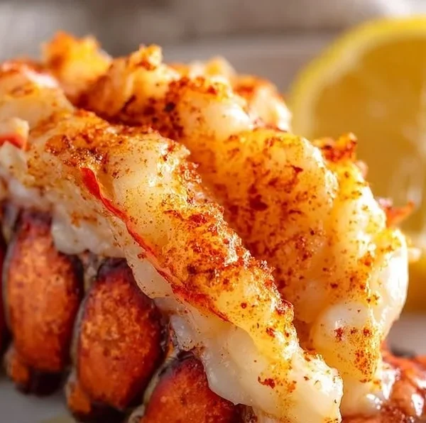 Delicious easy Blackstone grilled lobster tails on a platter.