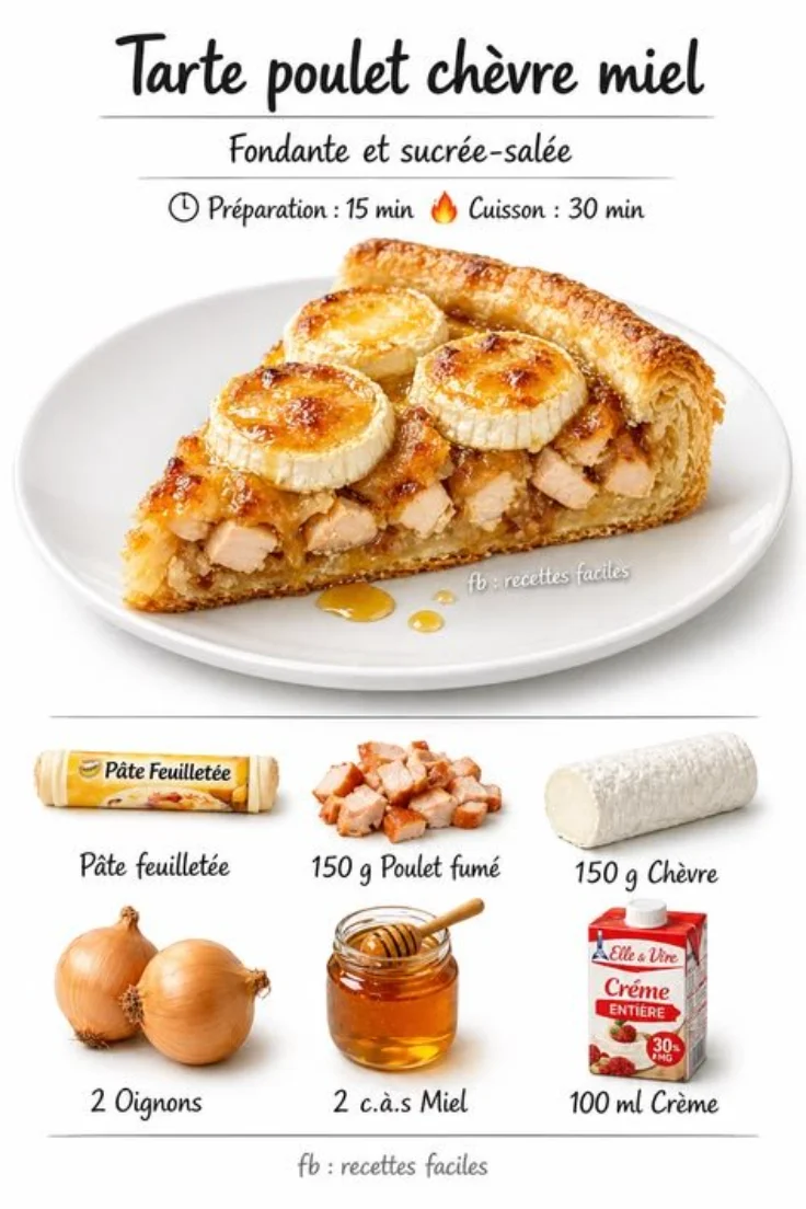 Easy Honey Goat Cheese Chicken Tart