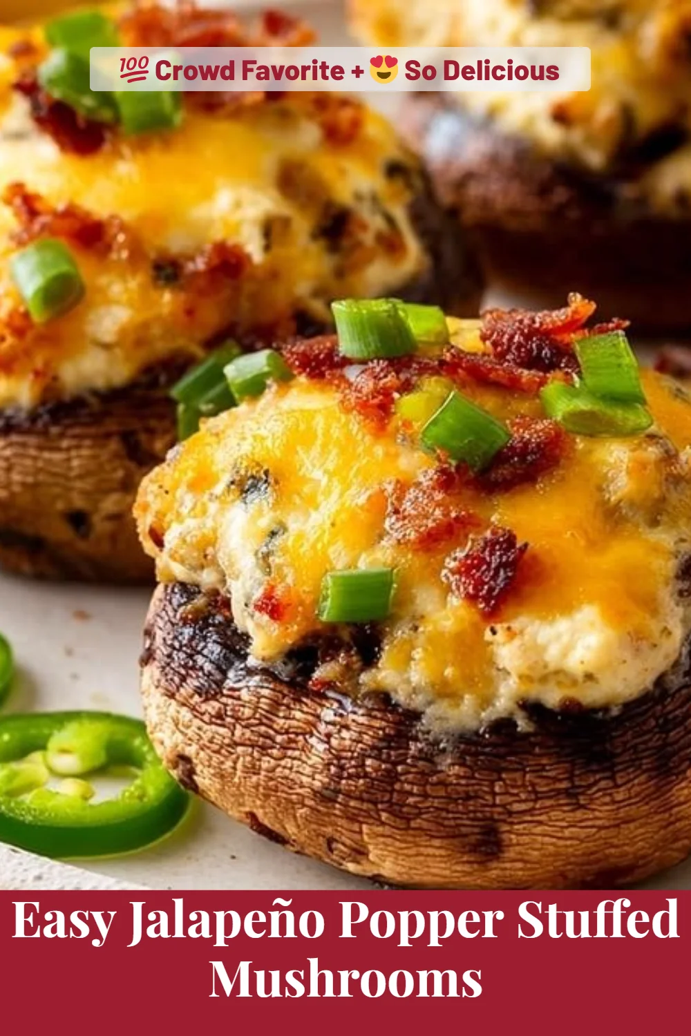Easy Jalapeño Popper Stuffed Mushrooms