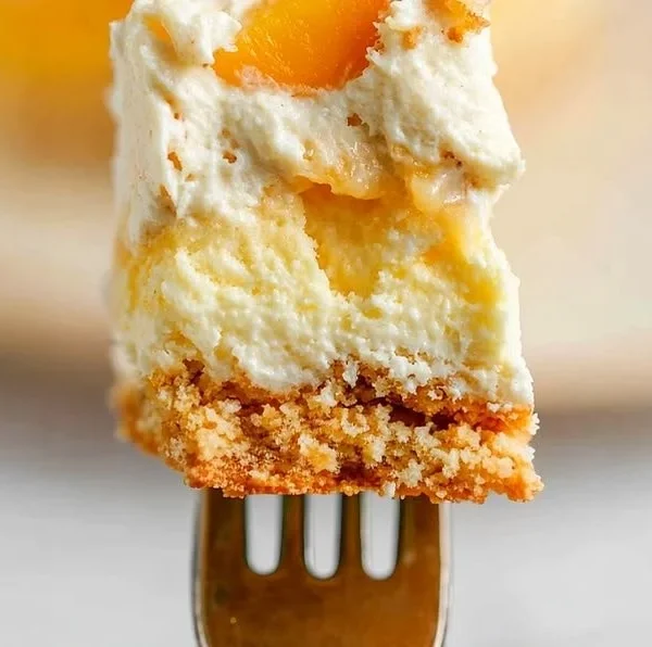 Easy peach ice cream cake with fresh peaches and creamy layers