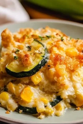 Easy yellow squash and corn casserole baked in a dish