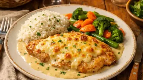 Escalope de dinde au fromage gratiné