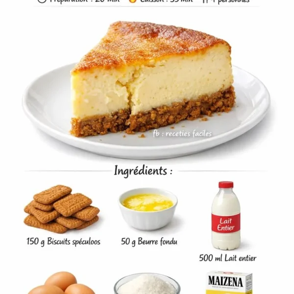 Flan au spéculoos crémeux et savoureux, dessert élégant et gourmand