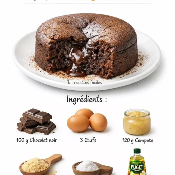 Recette de fondant au chocolat léger sans sucre ni beurre