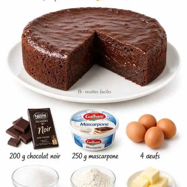 Fondant chocolat mascarpone ultra fondant avec une texture onctueuse