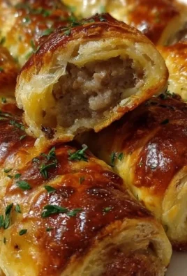 Delicious French Onion Sausage Rolls arranged on a platter.
