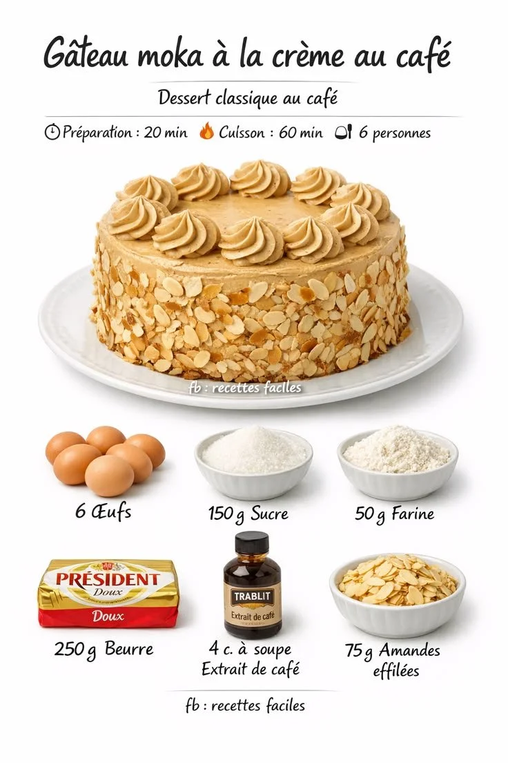 Gâteau moka à la crème au café