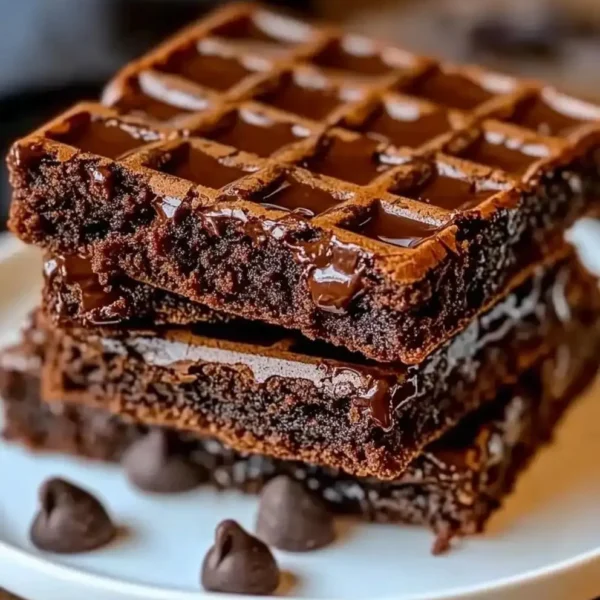 Gaufres brownie délicieuses et moelleuses, parfaites pour le dessert.