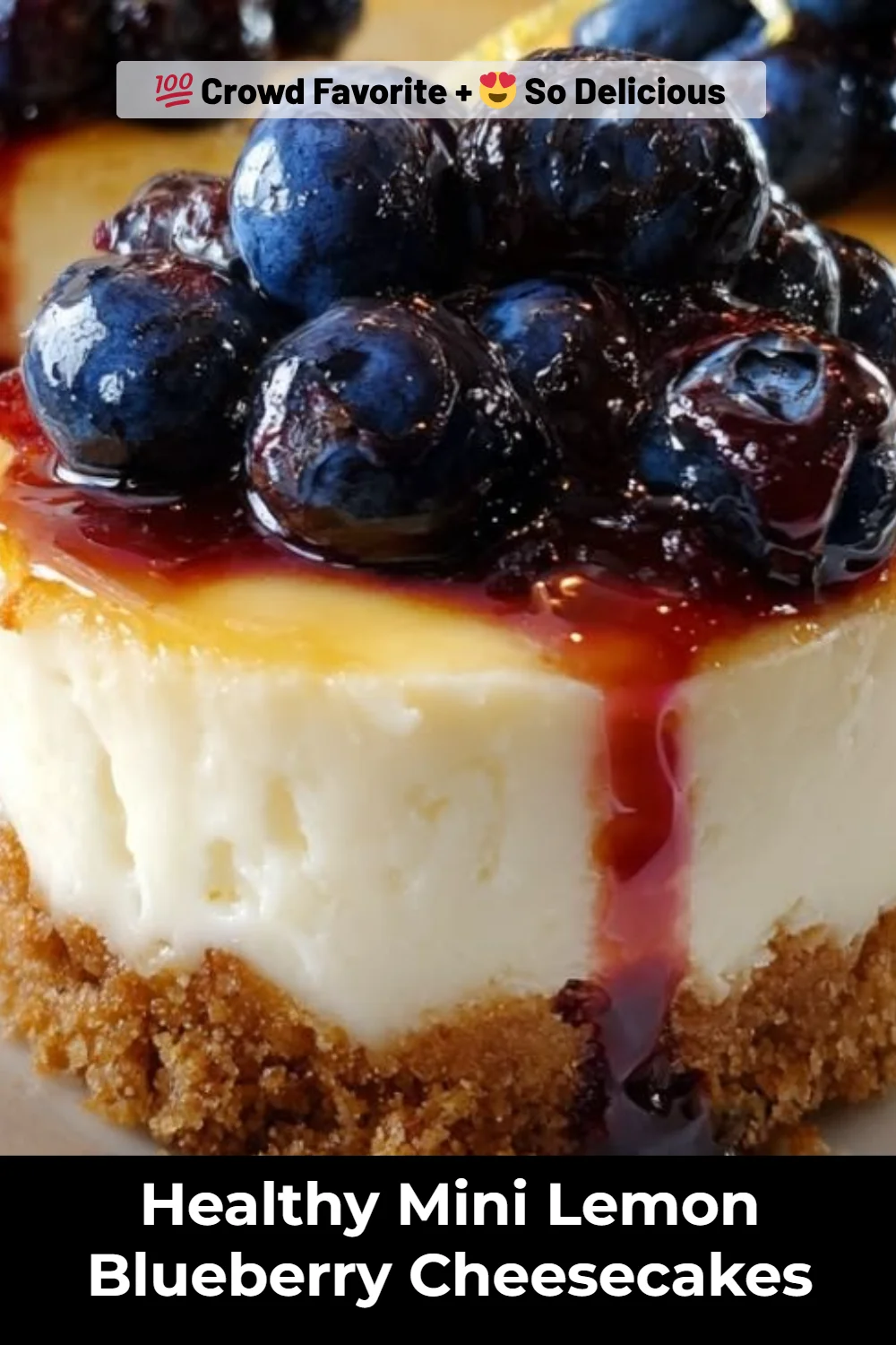 Healthy Mini Lemon Blueberry Cheesecakes