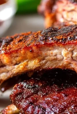 Delicious homemade grilled BBQ spare ribs on a platter