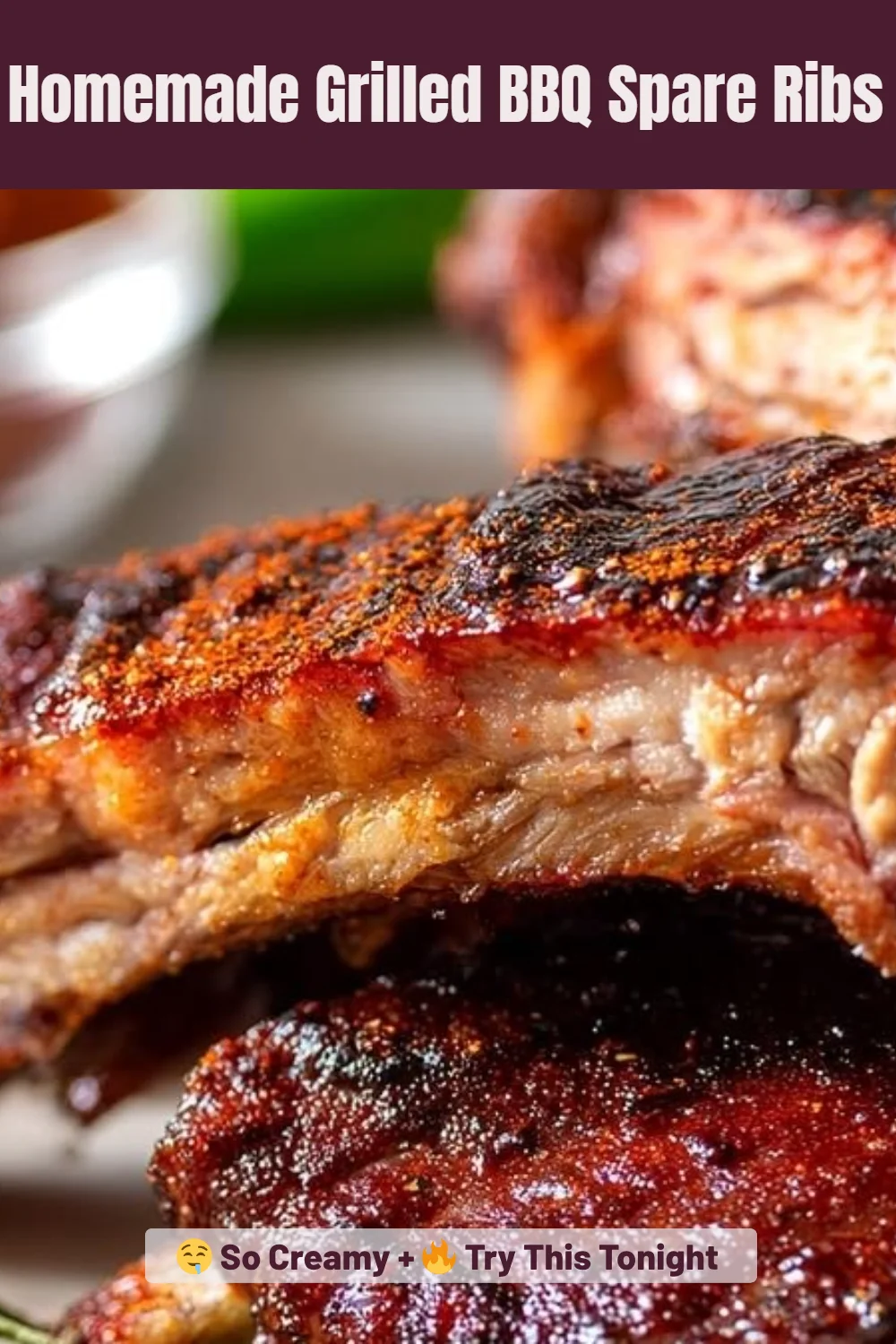 Homemade Grilled BBQ Spare Ribs