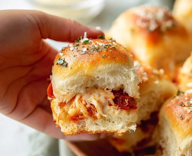 Homemade Hawaiian Roll Pizza Sliders