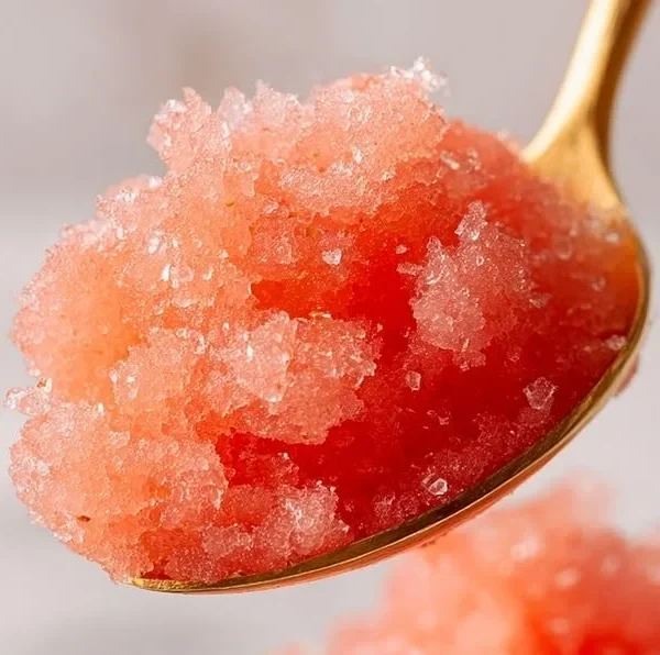 Bowl of homemade watermelon banana sorbet with fresh fruit garnish