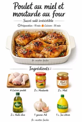 Honey and Mustard Baked Chicken served on a plate