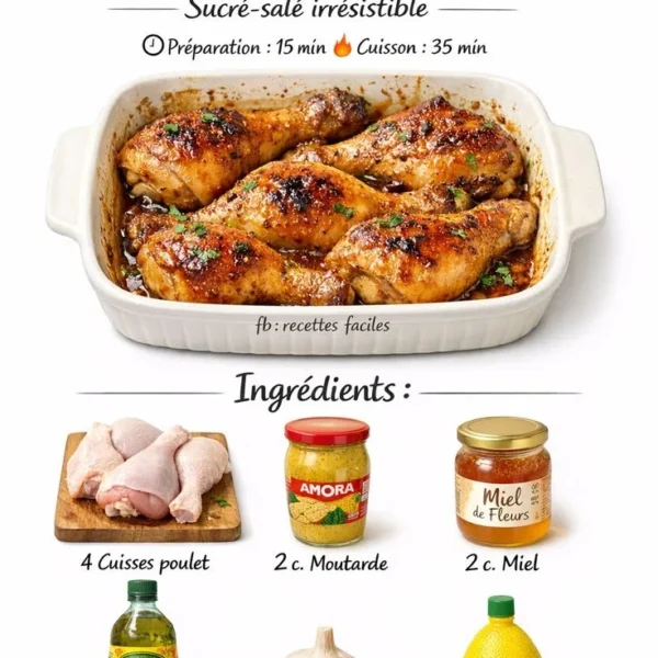 Honey and Mustard Baked Chicken served on a plate