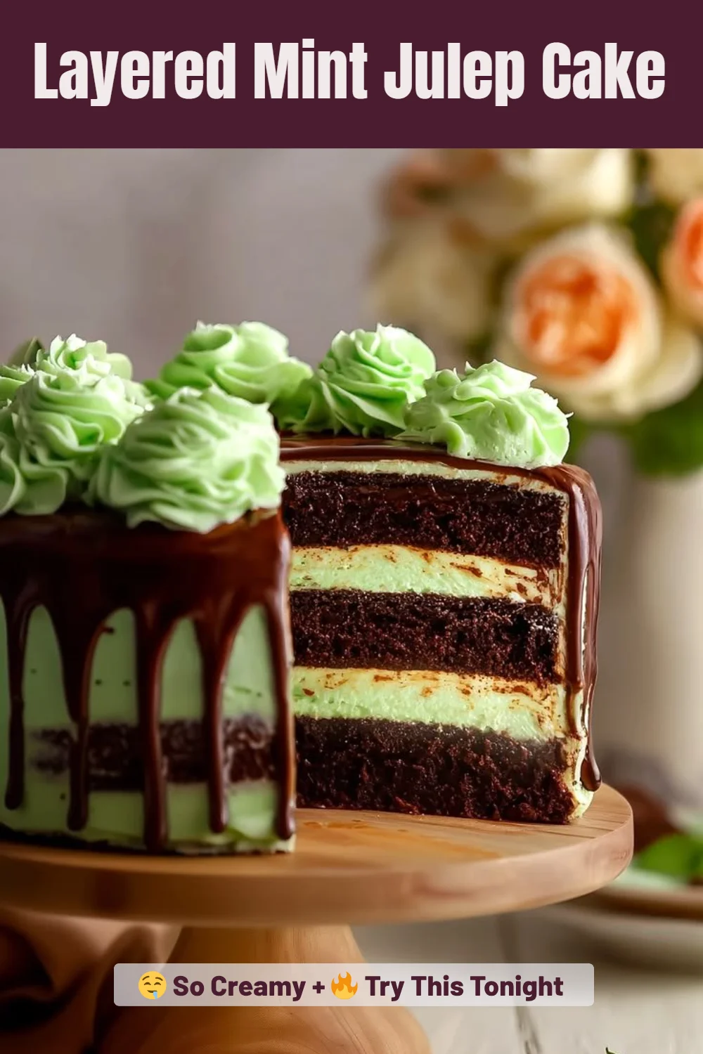 Layered Mint Julep Cake