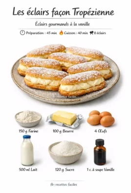 Éclairs façon Tropézienne, un dessert délicieux et élégant