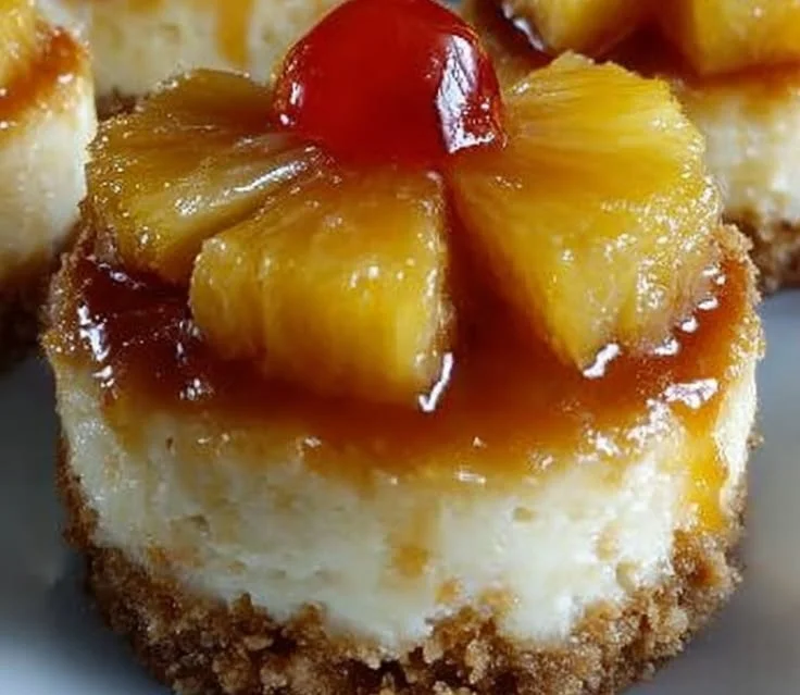 Mini Pineapple Upside Down Cheesecakes