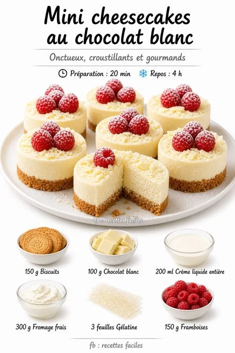 Mini White Chocolate Cheesecakes