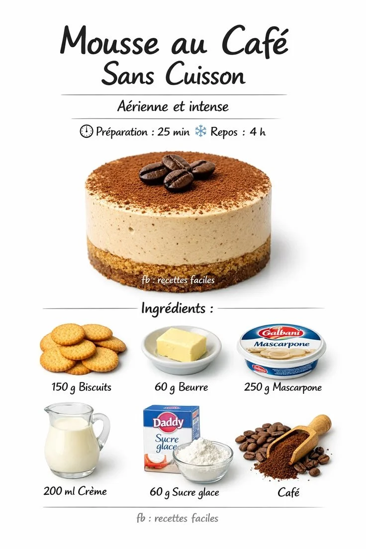 Mousse au Café Sans Cuisson – Recette Facile