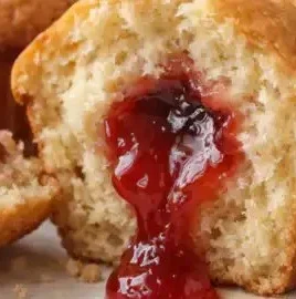Muffins à la confiture fraîche et savoureuse, idéal pour le petit déjeuner.