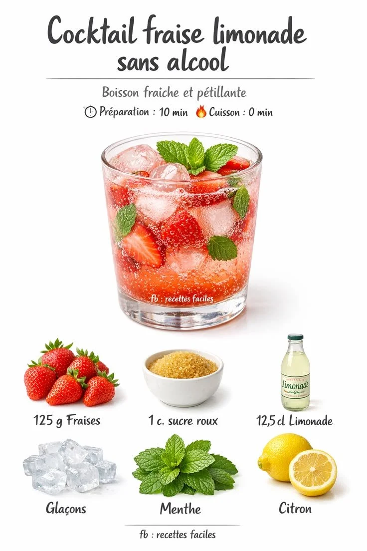 Non-Alcoholic Strawberry Lemonade Cocktail
