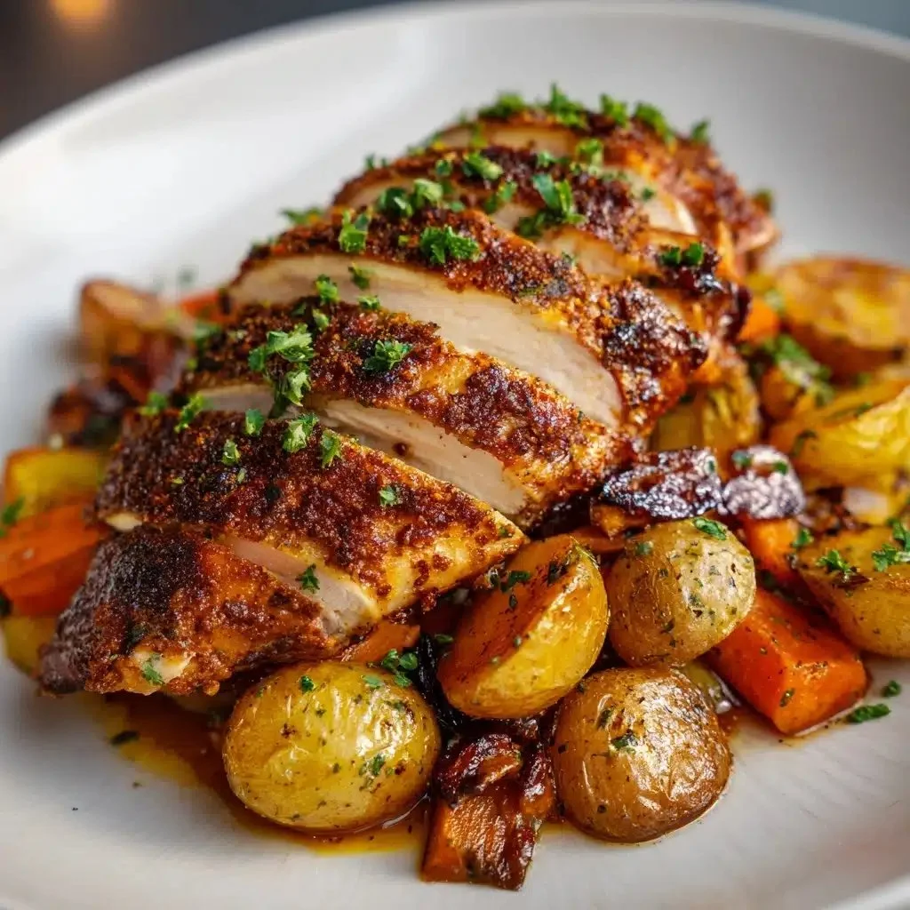 One Pan Herb Roasted Vegetables & Chicken Recipe
