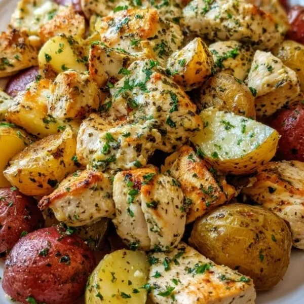 One Pan Ranch Chicken and Potatoes dish served on a plate