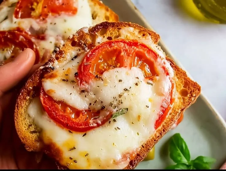 Open Faced Tomato and Mozzarella Sandwich