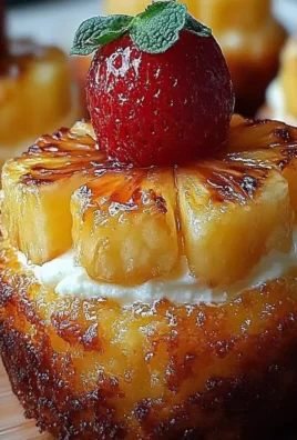 Petits moelleux ananas renversés avec une crème mascarpone délicieuse.