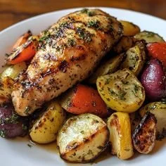Poulet aux herbes et citron grillé avec légumes rôtis 2024
