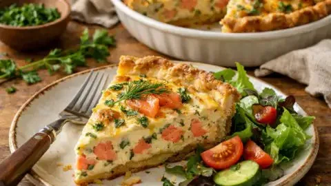 Quiche au saumon fumé et Boursin ail et fines herbes