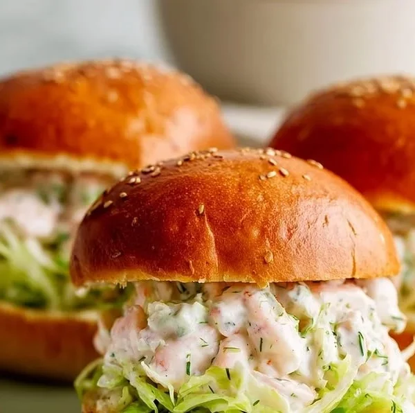 Quick shrimp salad sandwich with fresh ingredients and creamy dressing
