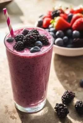 Refreshing Triple Berry Bliss smoothie recipe with berries and yogurt