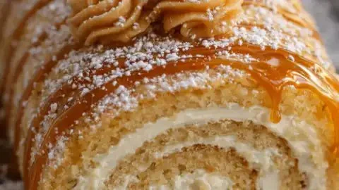 Roulé Vanille à la Crème & Caramel Beurre Salé
